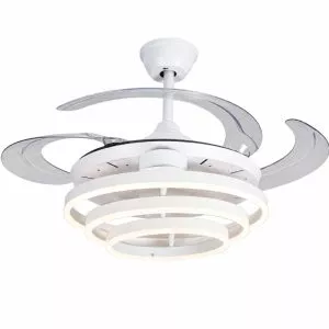 Quạt trần đèn thiết kế cánh nhựa tối giản, hiện đại QT-286