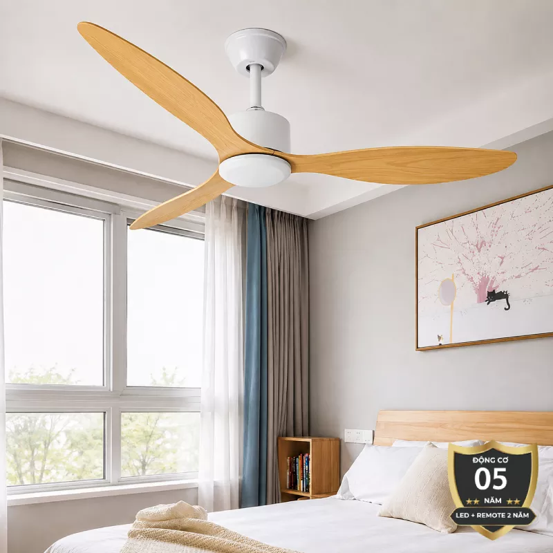 Quạt trần thiết kế 3 cánh nhựa tối giản, hiện đại QT-272