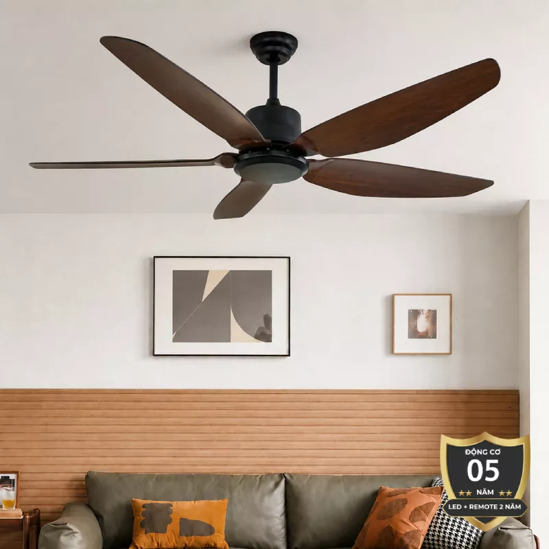 Quạt trần thiết kế 5 cánh nhựa tối giản, hiện đại QT-268