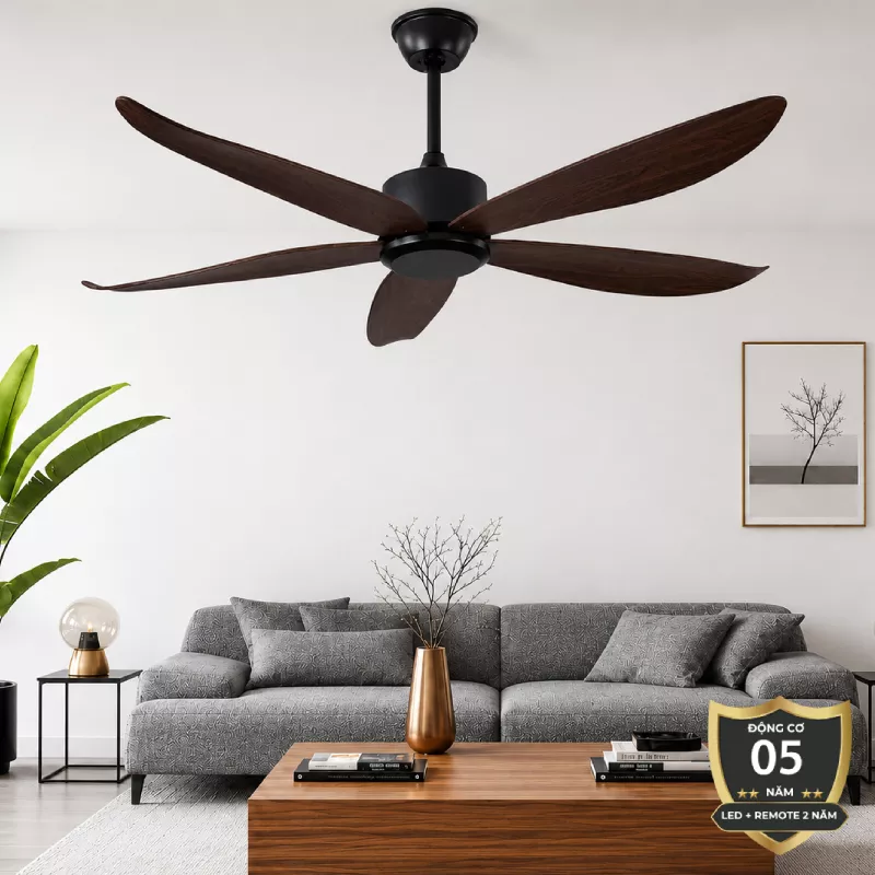 Quạt trần thiết kế 5 cánh nhựa tối giản, hiện đại QT-273