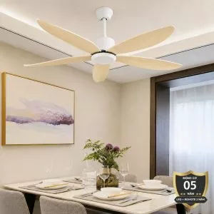 Quạt trần thiết kế 5 cánh nhựa tối giản, hiện đại QT-274